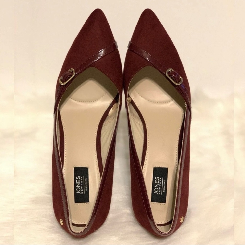 New Jones New York Deleo Wine Faux Suede Pumps  size 9M